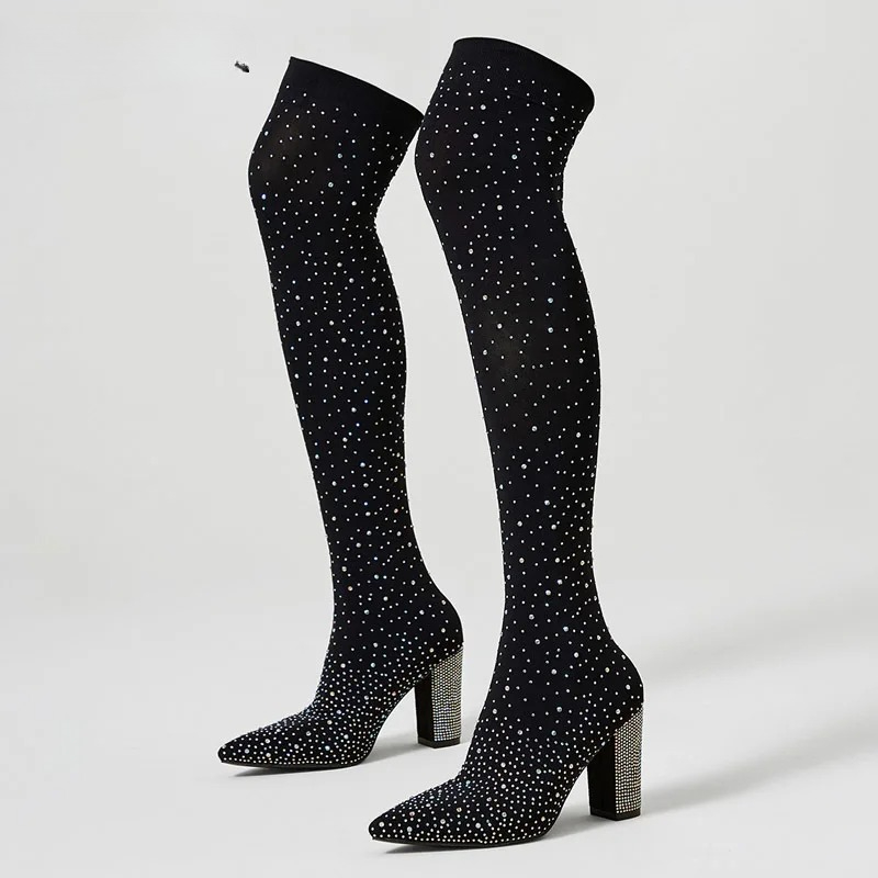 Botas de cano alto Aneikeh Cry - Sock Boot Women avaliação e preço