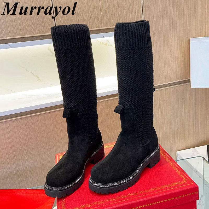 Joelho botas altas outono inve - Sock Boot Women avaliação e preço