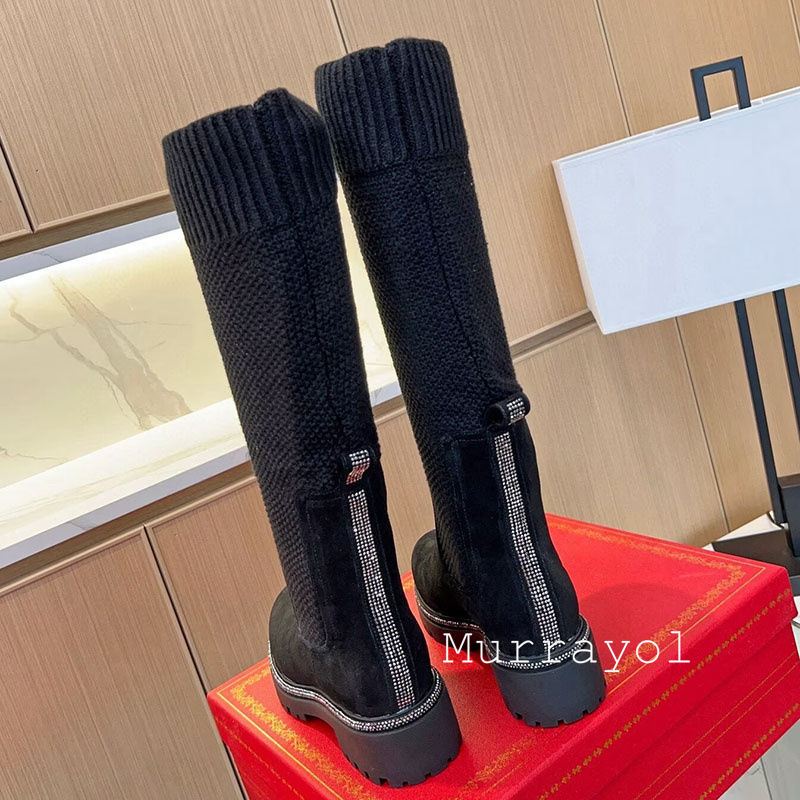 Joelho botas altas outono inve - Sock Boot Women avaliação e preço