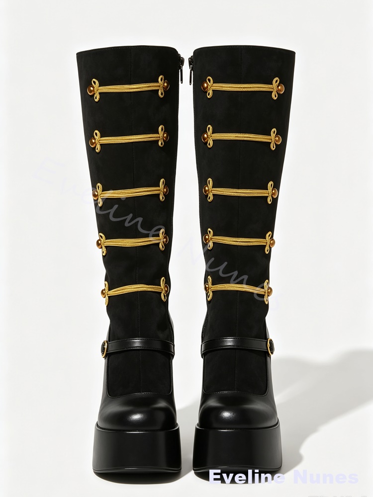 Botas de cano alto com detalhe - Court Heel Pointed avaliação e preço