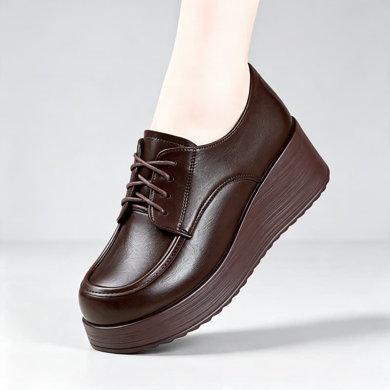 Sapatos de Couro Macio com Pla - Oxford Lace Up Women avaliação e preço