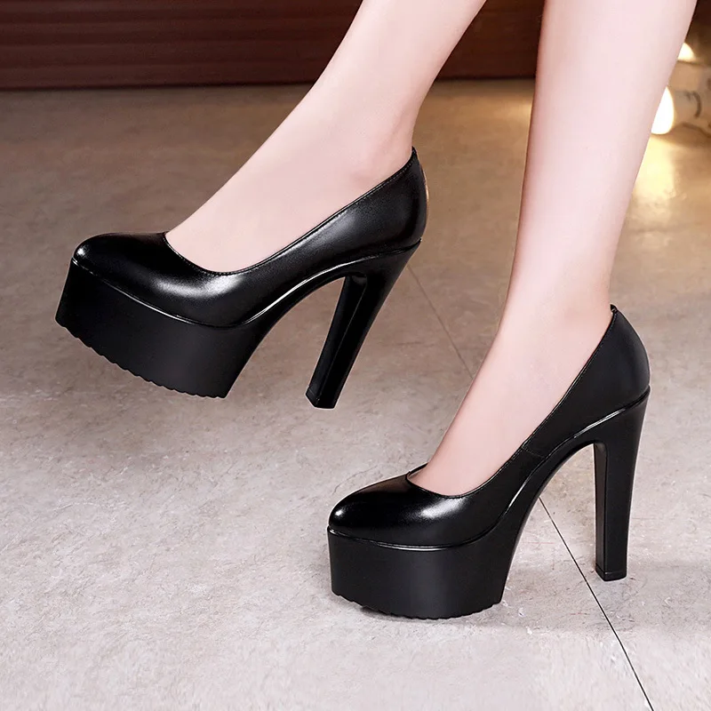 Sapatos de Plataforma Plus Siz - Court Heel Pointed avaliação e preço